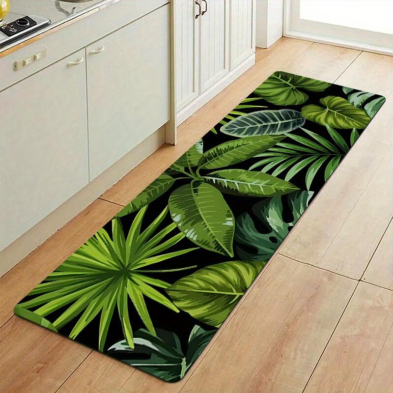 Regenwaldpflanzen-Print Teppich, rutschfeste Fußmatte für Innen und Außen, Küche, Waschküche, Eingangsbereich & Heimdekoration