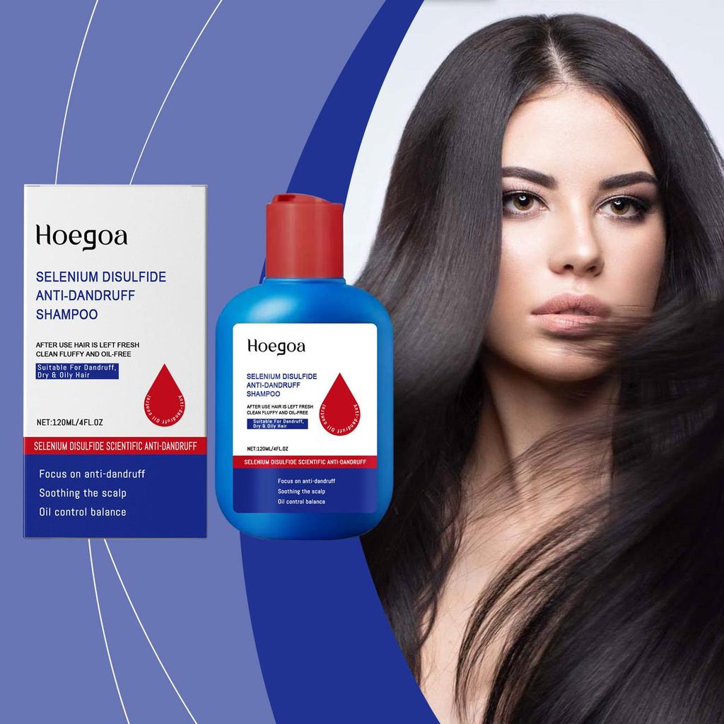 Hoegoa Selenium Disulfide Shampoo 120ml Deep Cleansing Scalp Oil Control Volumizing Shampoo
