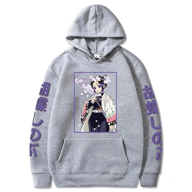 Japanese Animation Autumn Winter Hoodie Shinobu Kocho Sweatshirts Cozy Tops Sweatsuit Oversize Sudadera Hoodies