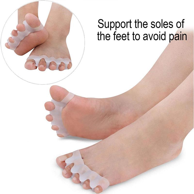 2pcs Four-Hole Toe Separator Silicone Overlap Toe Corrector Thumb Hammer Insoles Corrector Reusable Toe Spacers for Feet Spacers