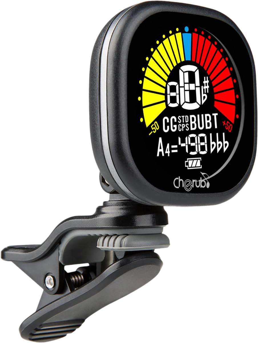 

Перезаряжаемый клипсовый тюнер Cherub WST-675 V2, Перезаряжаемый, Легко читаемый дисплей, Несколько режимов настройки (Укулеле, Бас и Баритон), Компактный размер,