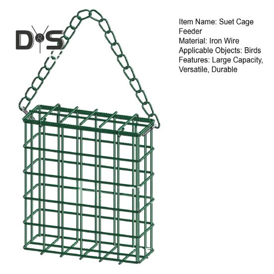 Suet Cage Bird Feeder Outdoor Garden Iron Cages Outside Hanging Suet Feeder Single Suet Cake Wild Bird Feeder