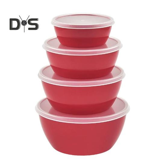 Lot de 4 bols à mélanger avec couvercles, récipients à salade sans BPA, bols de conservation hermétiques et empilables, kit de préparation de repas pour la maison et les repas en plein air