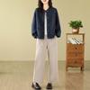 Mom's Plus-Size Women's Casual Baseball Hoodie Jacket - Autumn/Winter Fashion