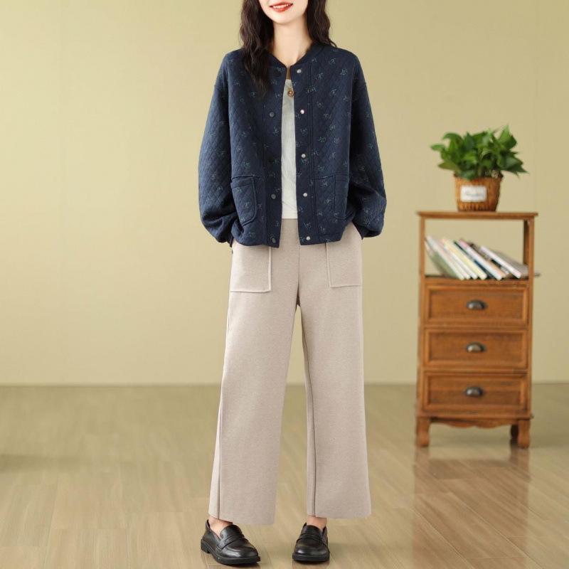 Mom's Plus-Size Women's Casual Baseball Hoodie Jacket - Autumn/Winter Fashion