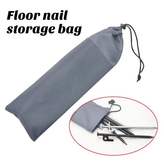 Outdoor Camping Tent Pegs Storage Bag Large Capacity Multifunctional Soft Oxford Cloth Grocery Portable Drawstring Pouch for Windbreak Rope