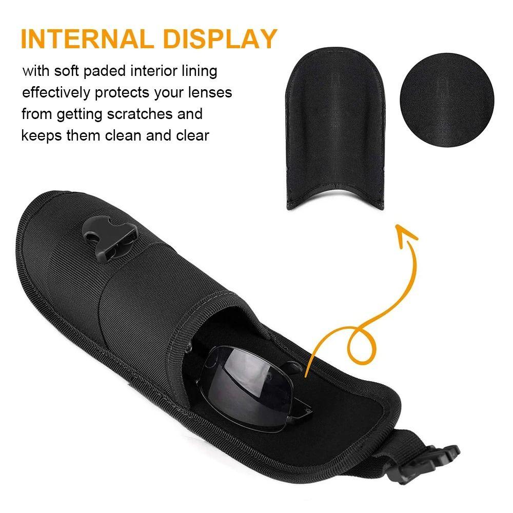 Quick Release Hook Sunglasses Storage Box Portable Eyeglasses Case Bag  Outdoor Use