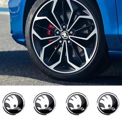 2025 New For Skoda Octavia VII VRS R Rapid Fabia Yeti Superb Kamiq Car Badge Hub Cap Hub Stickers Wheel Dust-proof Logo Covers D
