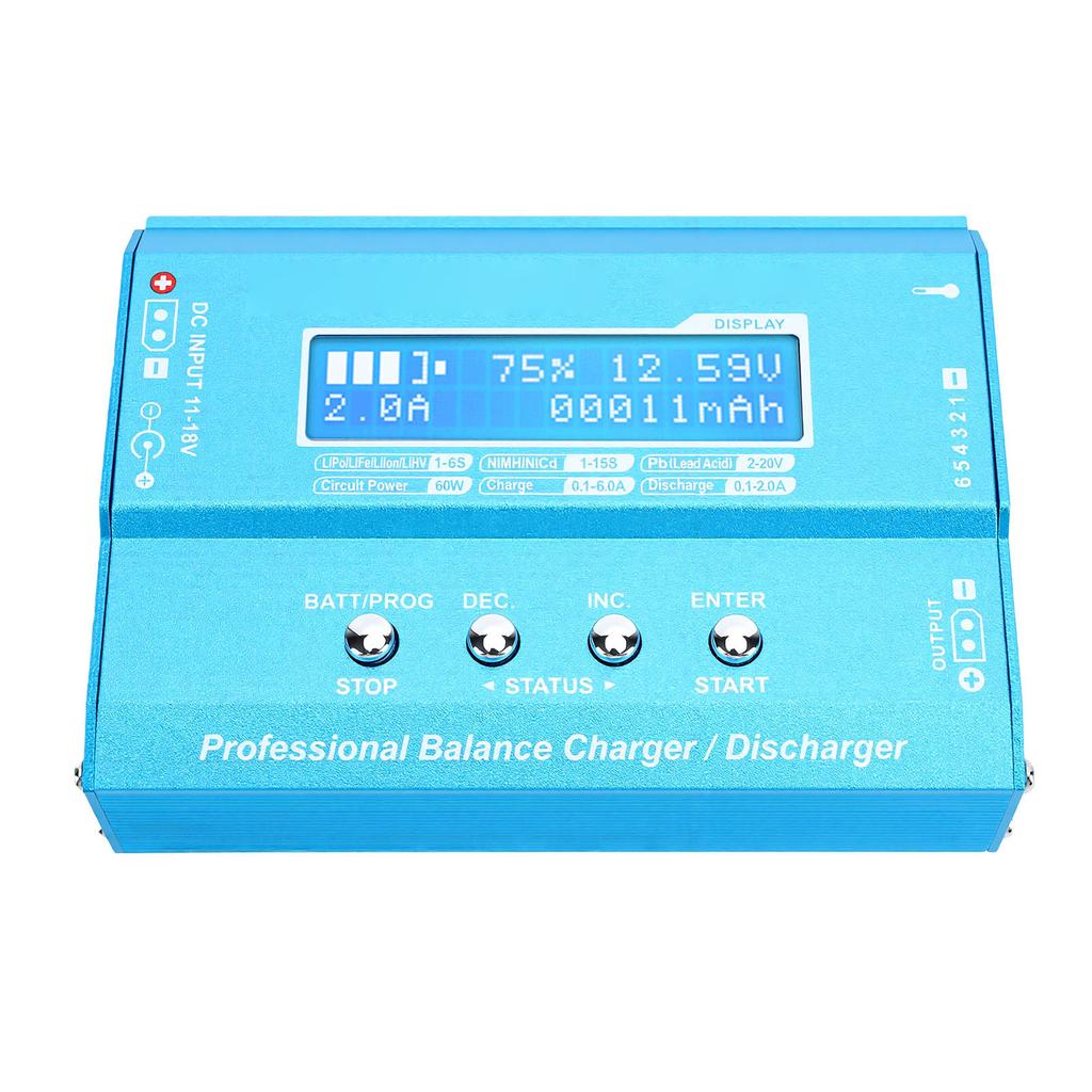Balance Charger, Digital Battery Charger with LCD Display, Supports LiPo LiHV LiFe NiMH NiCd AGM Batteries