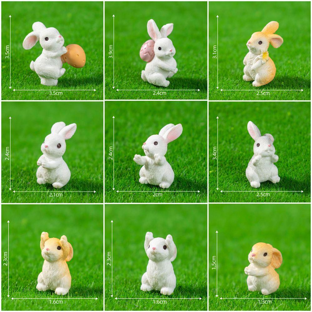 Multicolor Miniature Knickknacks Resin Cartoon Buuny Statue  Bonsai Ornament
