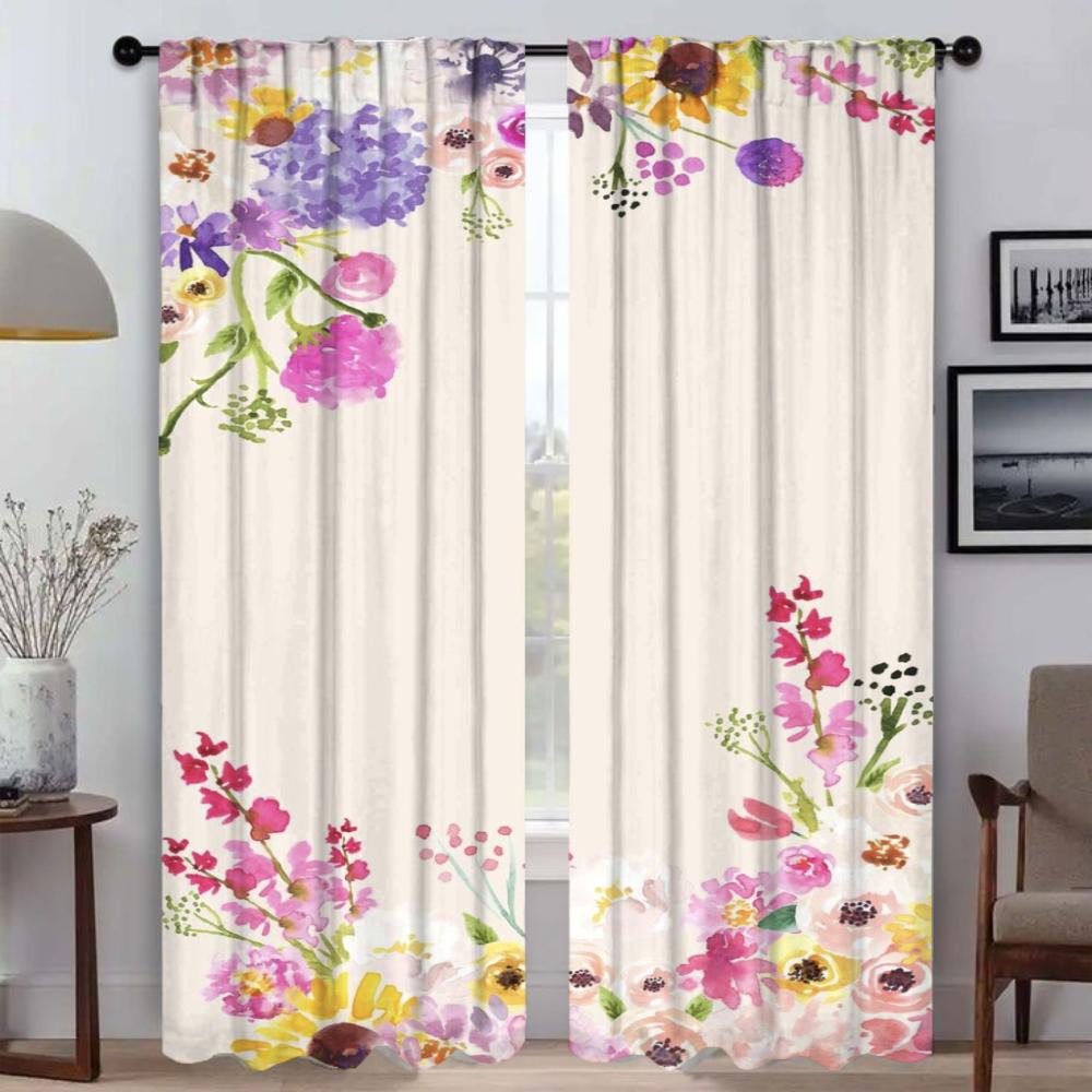 Blackout Curtain for Room 2 Panel A Little Flowers Kitchen Curtains Blinds Home Interior Curtains Tulle for Bedroom Shades Child