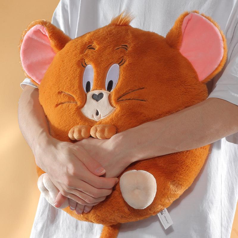 

Tom and Jerry Plush Pillow - Tom Cat & Jerry Mouse Round Cushion Backrest Nap Pillow Gift Official Warner License