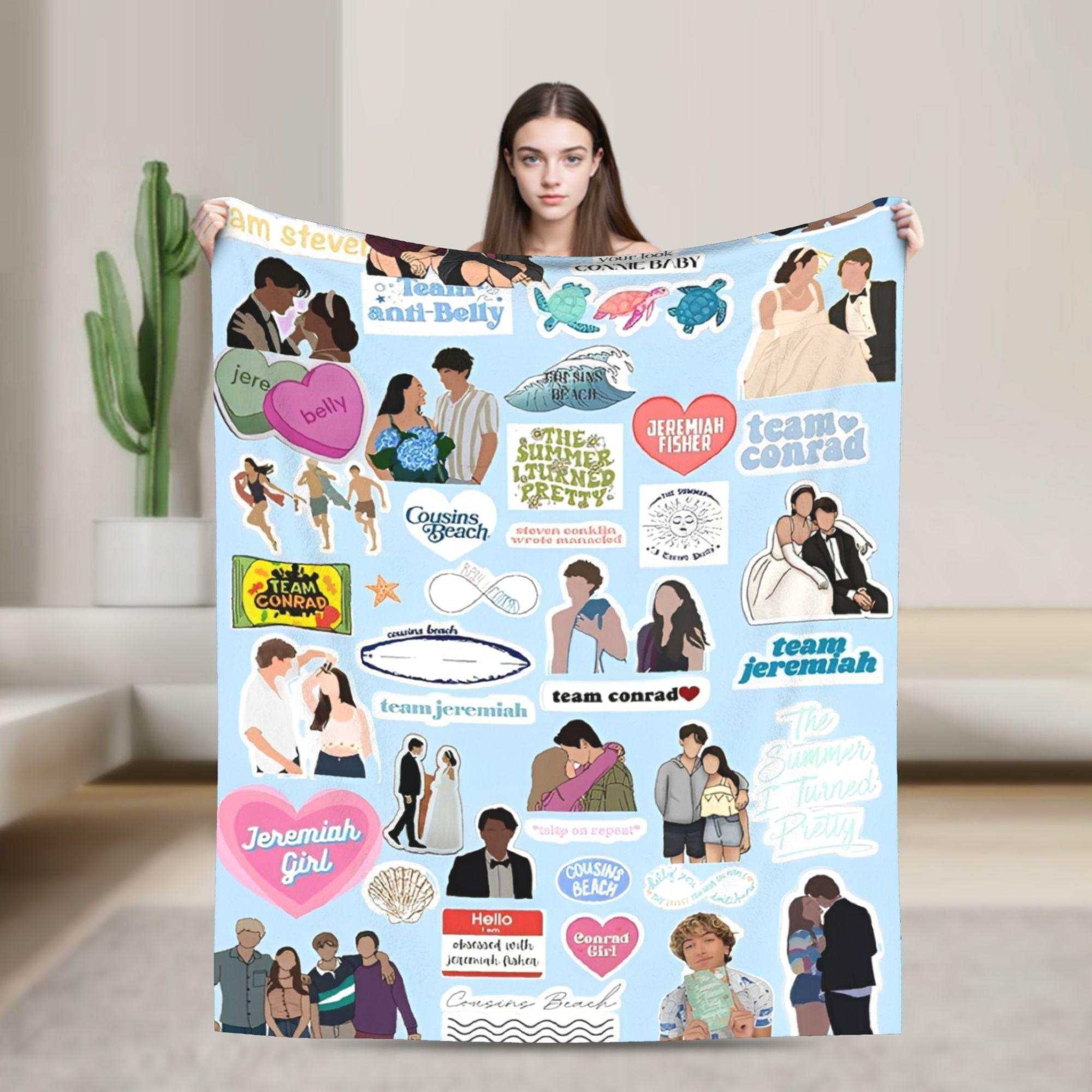 

Funny The Summer I Turned Pretty Blanket Cover TSITP Flannel Throw Blanket Bed Sofa Printed Soft Warm Bedspreads 75x90cm