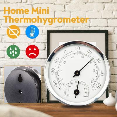 Mini Thermo-Hygrometer Analog Indoor Hygrometer Temperature and Humidity Meter Battery Free Diameter