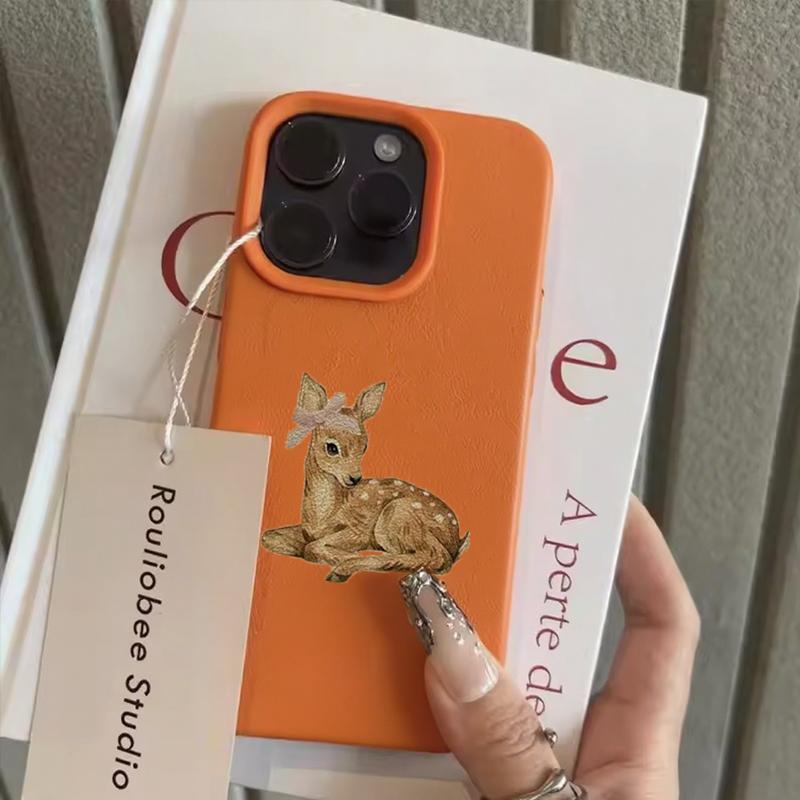 

For iPhone 16 15 14 13 12 11 Pro Max Case Pink Leopard Print Lichee Pattern Silicone Cover For iPhone XS X XR 16 Plus Soft Funda iPhone 15 Plus помаранчевий