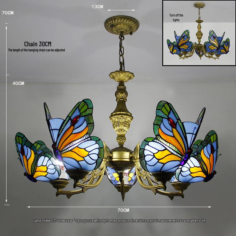 Tiffany Butterfly Pendant Light for Bedroom, Dining Room, Bar, Coffee Shop, Creative Club, KTV, and Counter Lighting