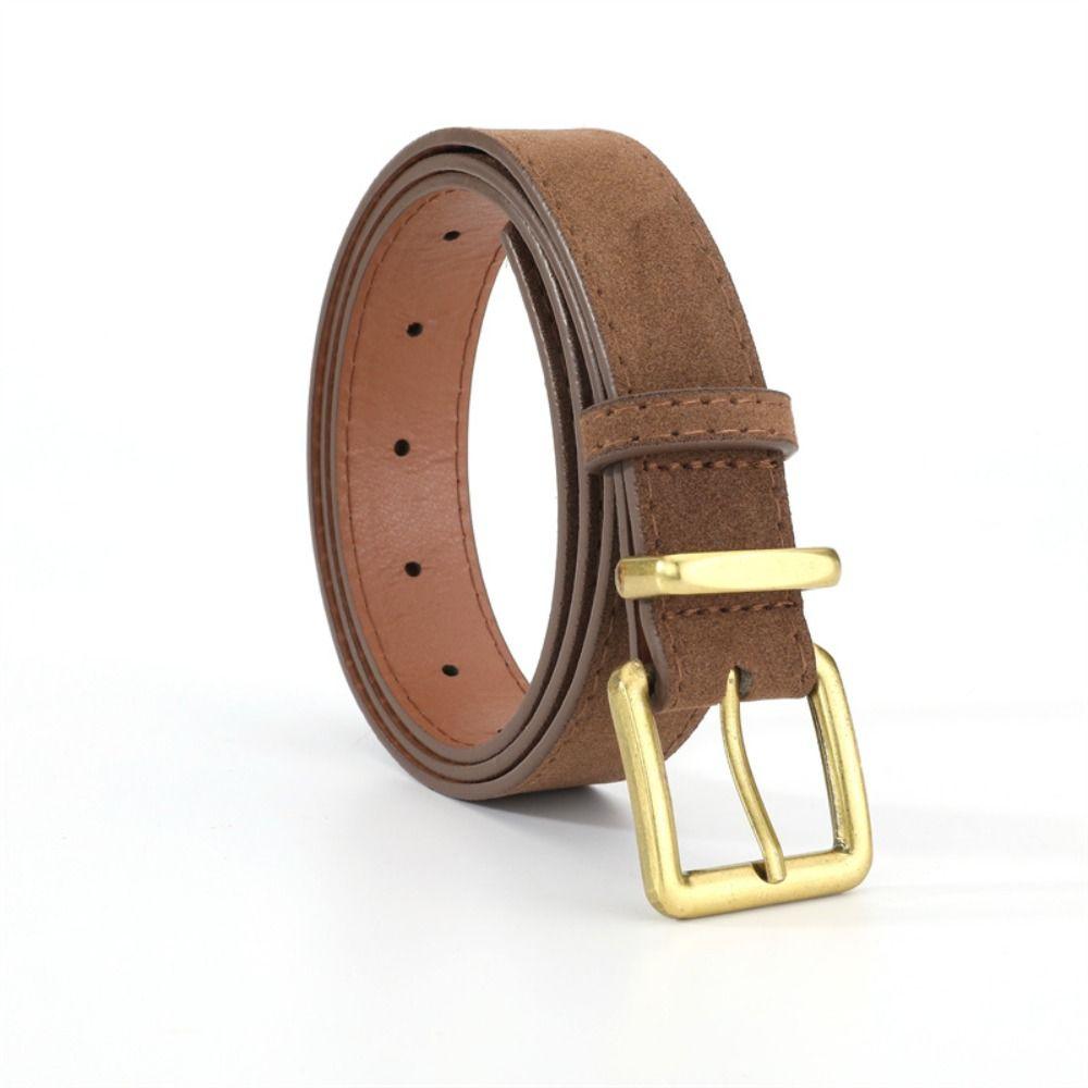 Pin buckle Suede Leather Belt Luxury Design Waistband Fashion Business Waist Belt  For Women