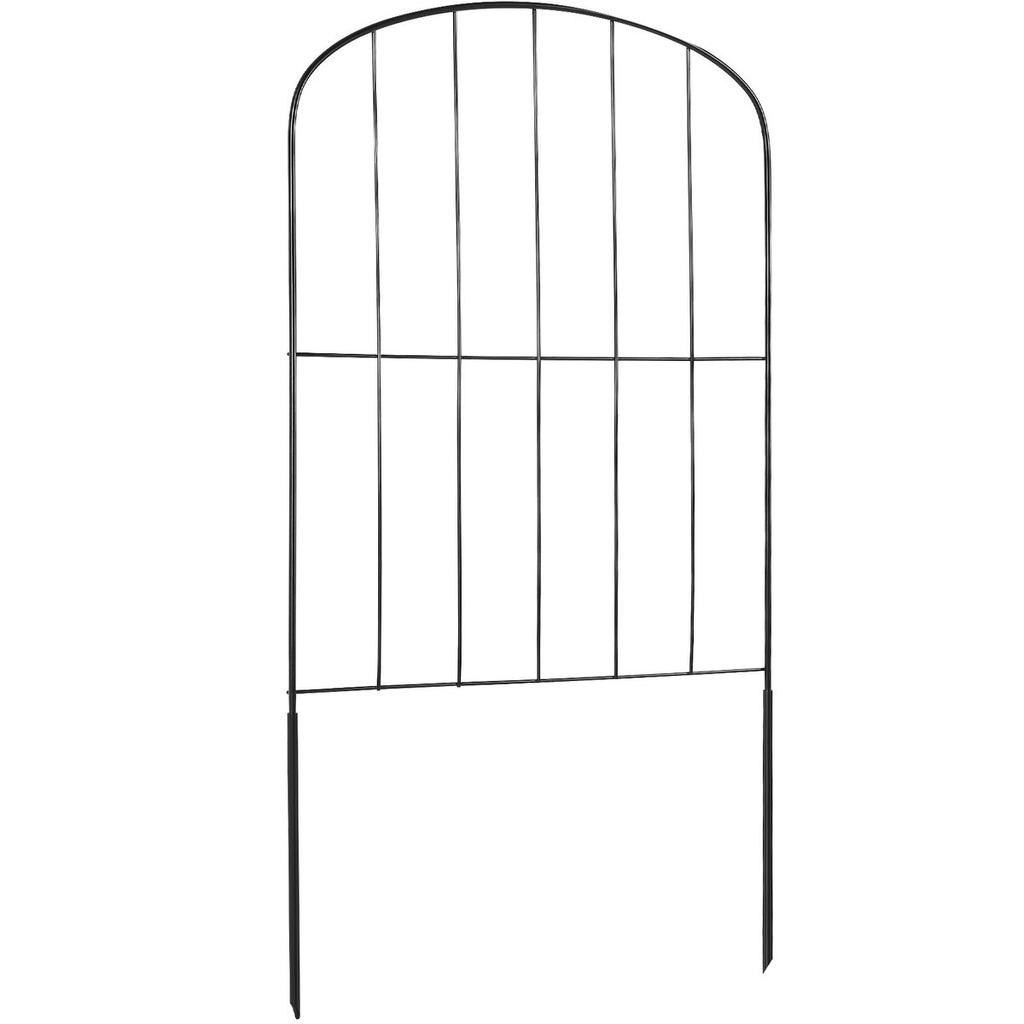Garden Fence, No Dig Fence 24''(H)x13''(L) Animal Barrier Fence, Underground Decorative Garden Fencing with 2 Inch Spike Spacing, Metal Dog Fence for