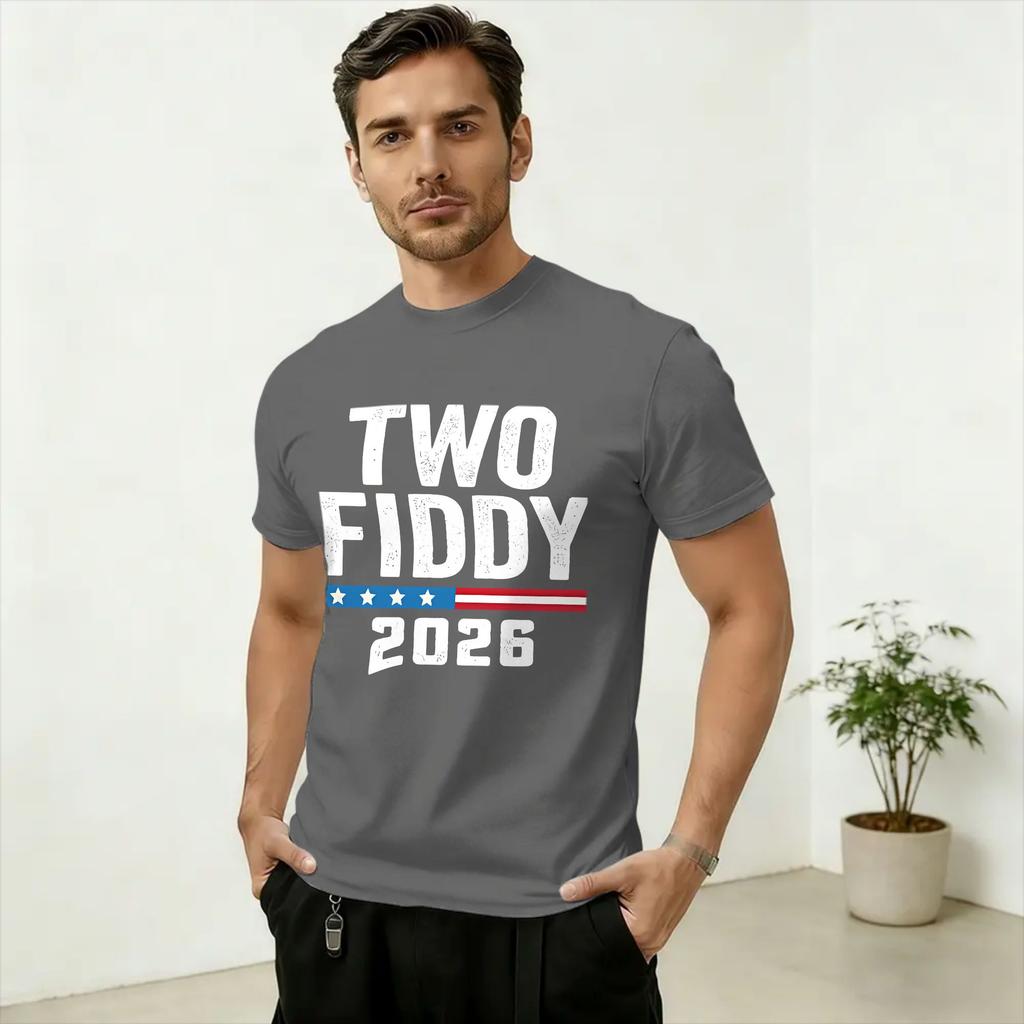 Two Fiddy TShirt Summer Cotton TShirts For Unisex Trendy Cool Loose Tshirt Short Sleeves Funny Tees