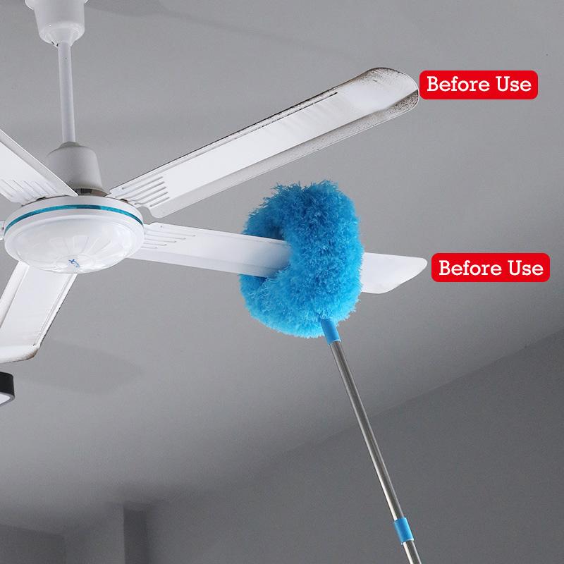Rings Shape Ceiling Fan Duster Extendable Remove Dust Brush for Ceiling Walls Top Furniture Cleaner Househome Cleaning Tools