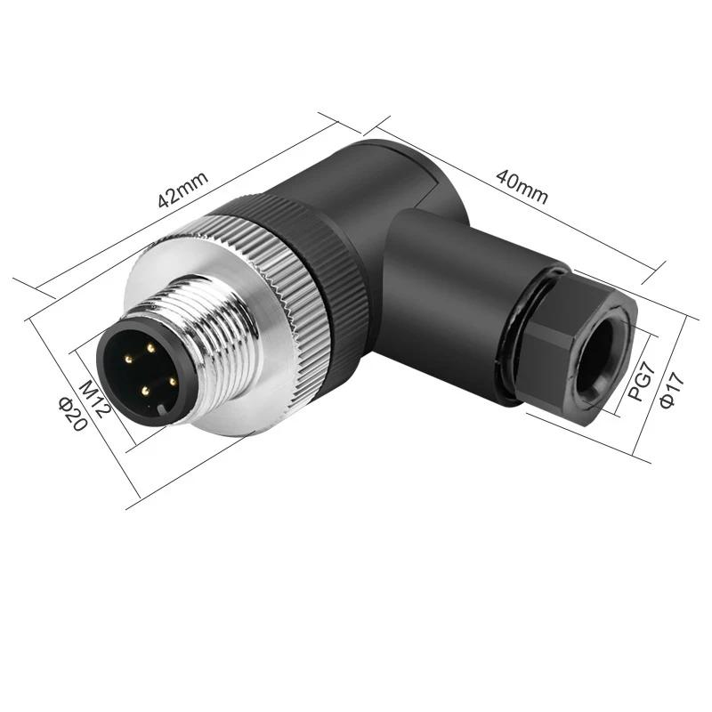 Waterproof 4 Pin 5pin 8pin M12 Power Aviation Connector Screw Threaded Panel Mount Male Plug Female Socket LED Lighting IP67