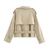 Spring 2025 Women's European & American Style Fashion Short Trench Coat with Belt