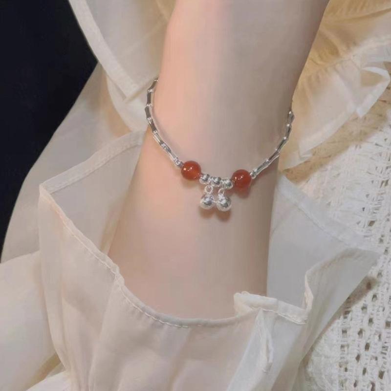 Elegant Bamboos Bead Bracelet with Oriental Charm and Vintage Appeal Portable for Daily Wear or Special Occasions