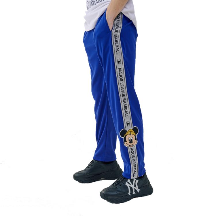 MLB x Disney Collaboration Los Angeles Dodgers Letter Stripe Mid-Rise Casual Knit Sweatpants Unisex pants Blue 31TPK2031-07U
