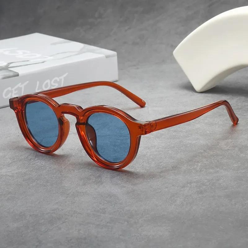 Latest Vintage Circular Small Spectacle Frame Frame Sun Glasses Glasses Personalized High-end Male and Womens Eyeglasses Trendy Trend UV Resistant