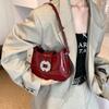 Red Shoulder Bags for Women Elegant Handbags Purse Chic PU Leather Luxury Design Wedding Top Handle Clutch Crossbody Bag CLE