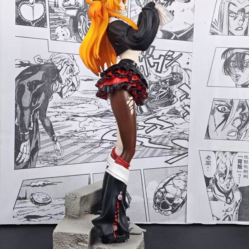 Eva Anime Rock Band Asuka Action Figure 33Cm Rock Style Beautiful Girl Model Statue Desk Decor Collectible Toy For Fans Gift