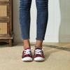 Women's Red & Black Checkered Print Casual Shoes - Breathable Fabric Upper Round Toe Design
