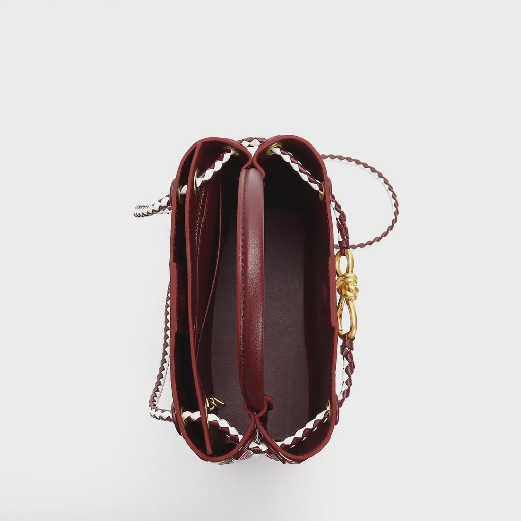 2023 Trendy Woven Tote Bag: Gold Hardware, Rope Buckle, Diamond Design, Large Capacity, Shoulder & Crossbody for Women