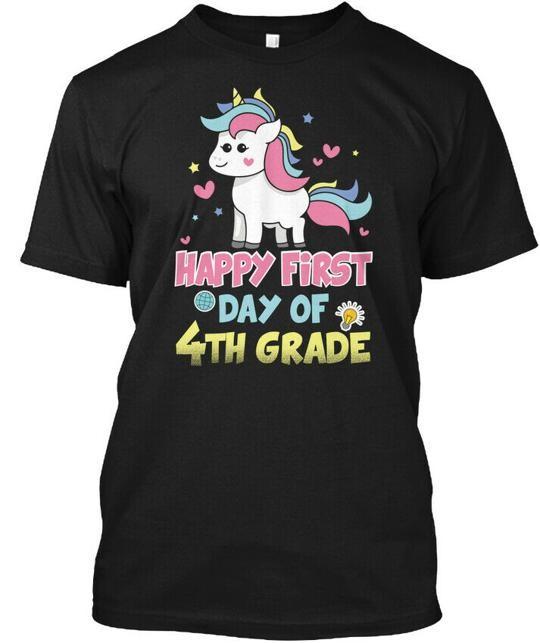 

4th Grade Funny Happy First Day Of T-Shirt Made in the USA Size S to 5XL 4XL