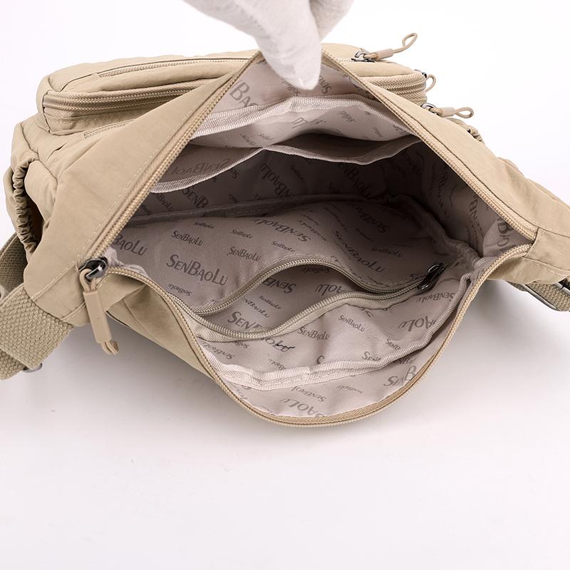 Women's Multi-layer Shoulder Bag Nylon Water-repellent Large Capacity Crossbody Bag Mother Bag