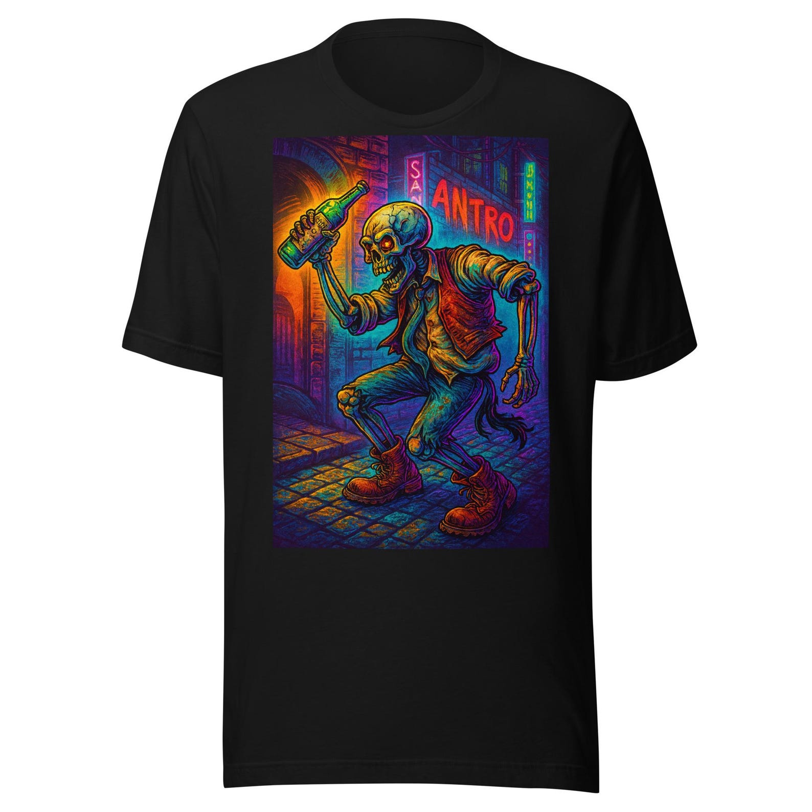 El Borracho Skull Party Night Antro Art Unisex t-shirt XL