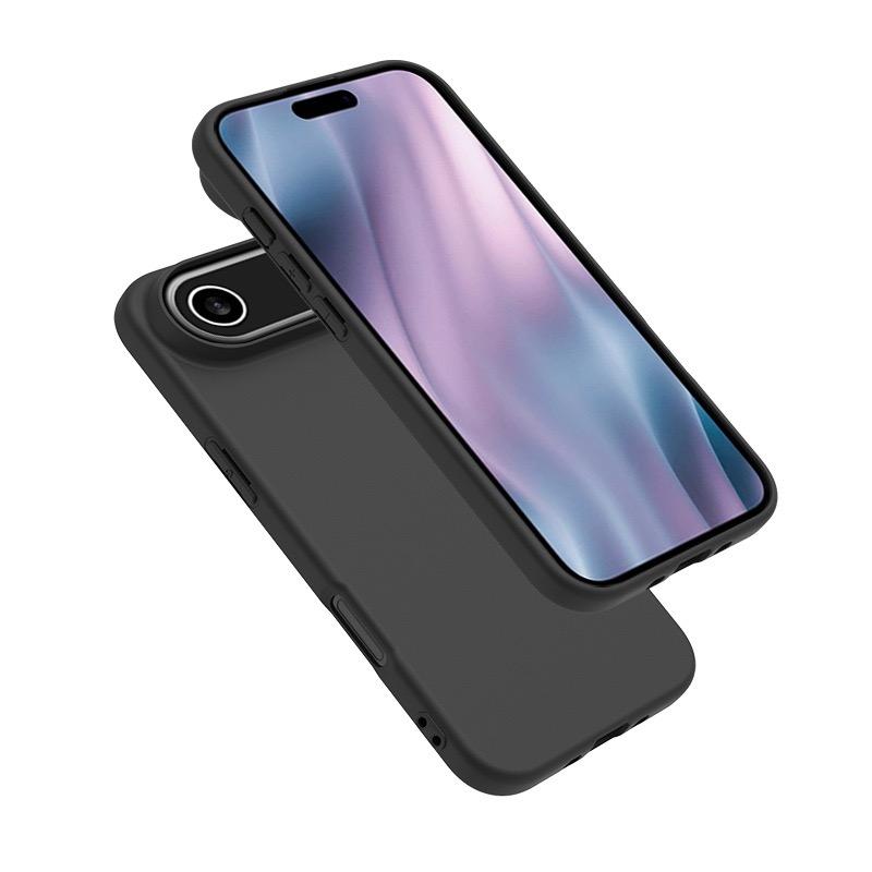 For iPhone 17 Air Case Soft Matte Back TPU Black Phone Cover ,Large Cutout
