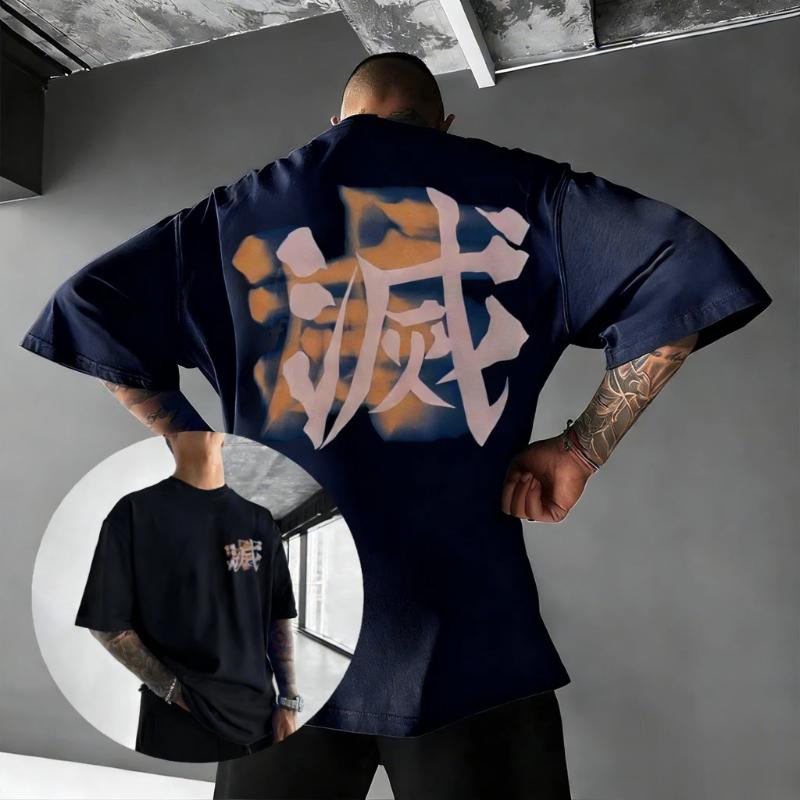 Demon Slayer Streetwear T Shirt Men Women 2026 Summer Oversized Cotton Tee Gradient Graphic Short Sleeve Top Fashion Y2k Clothes