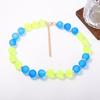 Fashion Dopamine Multi-color Optional Matte Round Beaded Necklace Vitality Fresh Holiday Atmosphere Women's