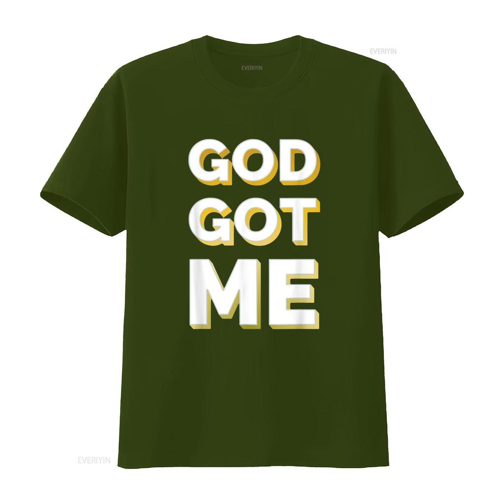 Womens Christian T Shirt Faith God Got Me Gold vintage Washed streetwear Unisex graphic Comfortable homme Stylish Stretched