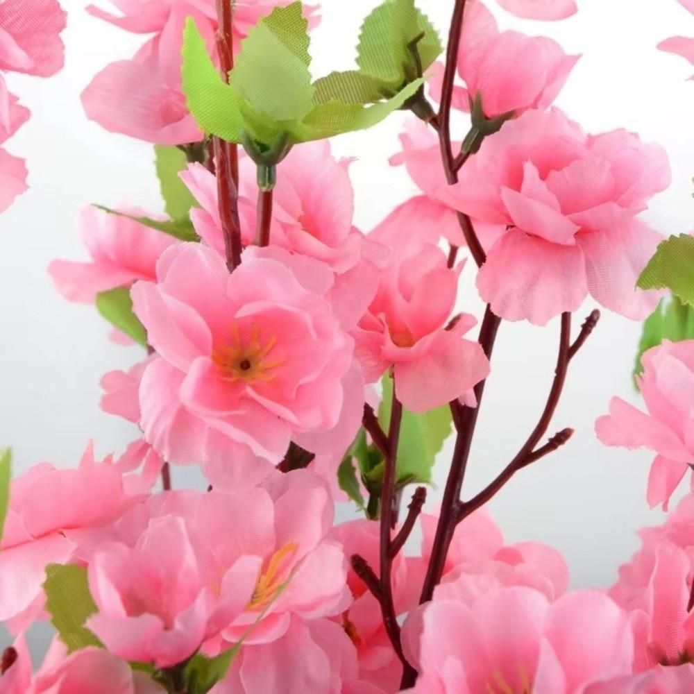 3pcs Lifelike Artificial Sakura Flowers Pink Silk Fake Flowers Peach Blossom Branch Table Center