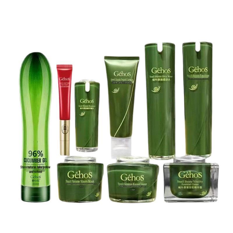 Ji Cun Xi Snail Essence Skincare Set - Toner & Rejuvenating Cream (4-Piece Set)
