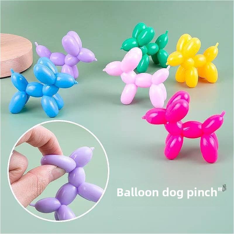 Cane Palloncino Colore Caramella Squishy Morbido TPR Giocattolo da Spremere Sollievo dallo Stress Giocattolo Fidget Animale Cartone Animato Kawaii Sensoriale Decompressione Regalo