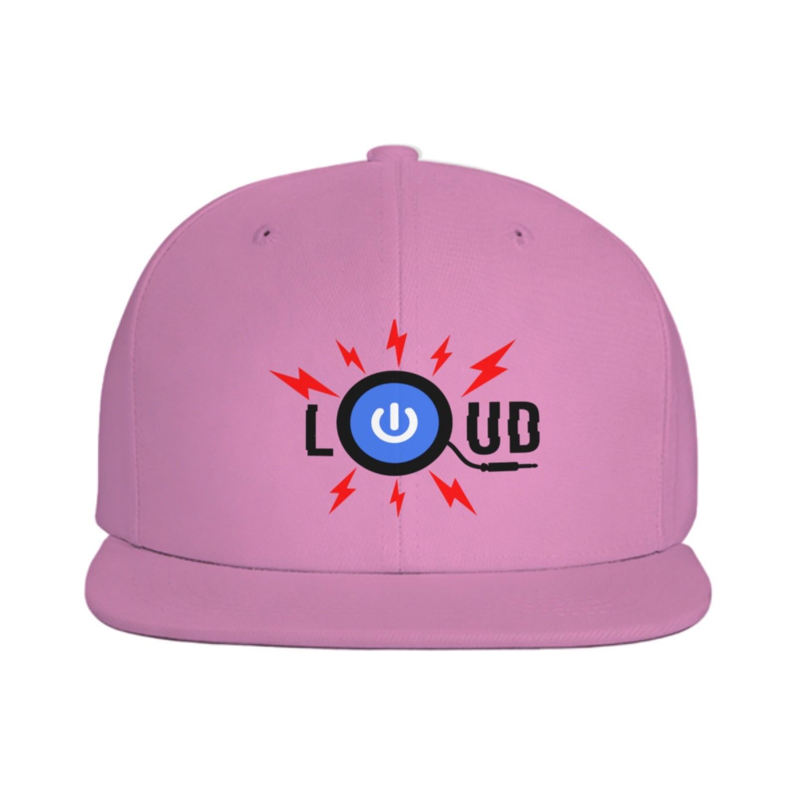 Loud Power Button Graphic Snapback Cap Unisex Polyester Casual Adjustable Flat Brim Hat One Size