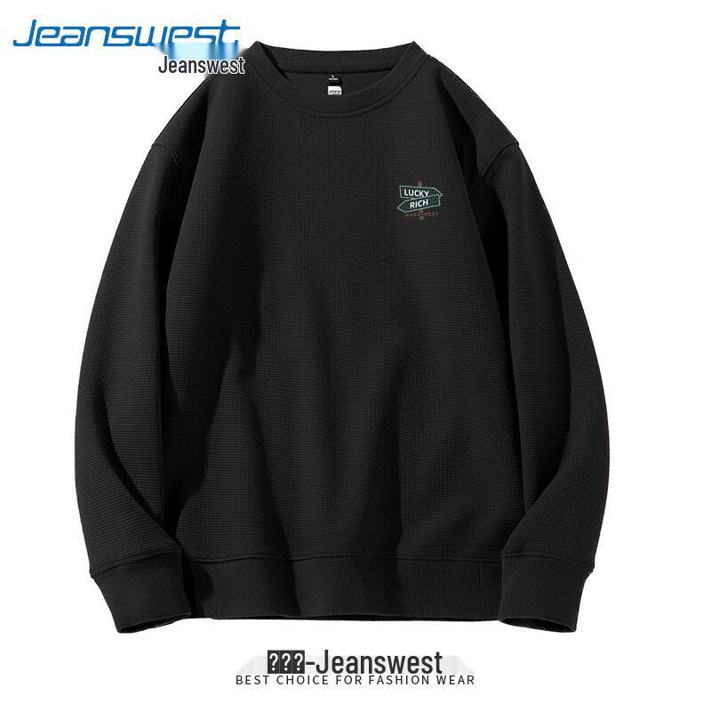 Jeanswest Men's Waffle Knit Pullover Sweatshirt