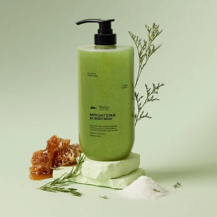 Vaspa Bath Salt Scrub AC Body Wash Pure Leaf 1000ml
