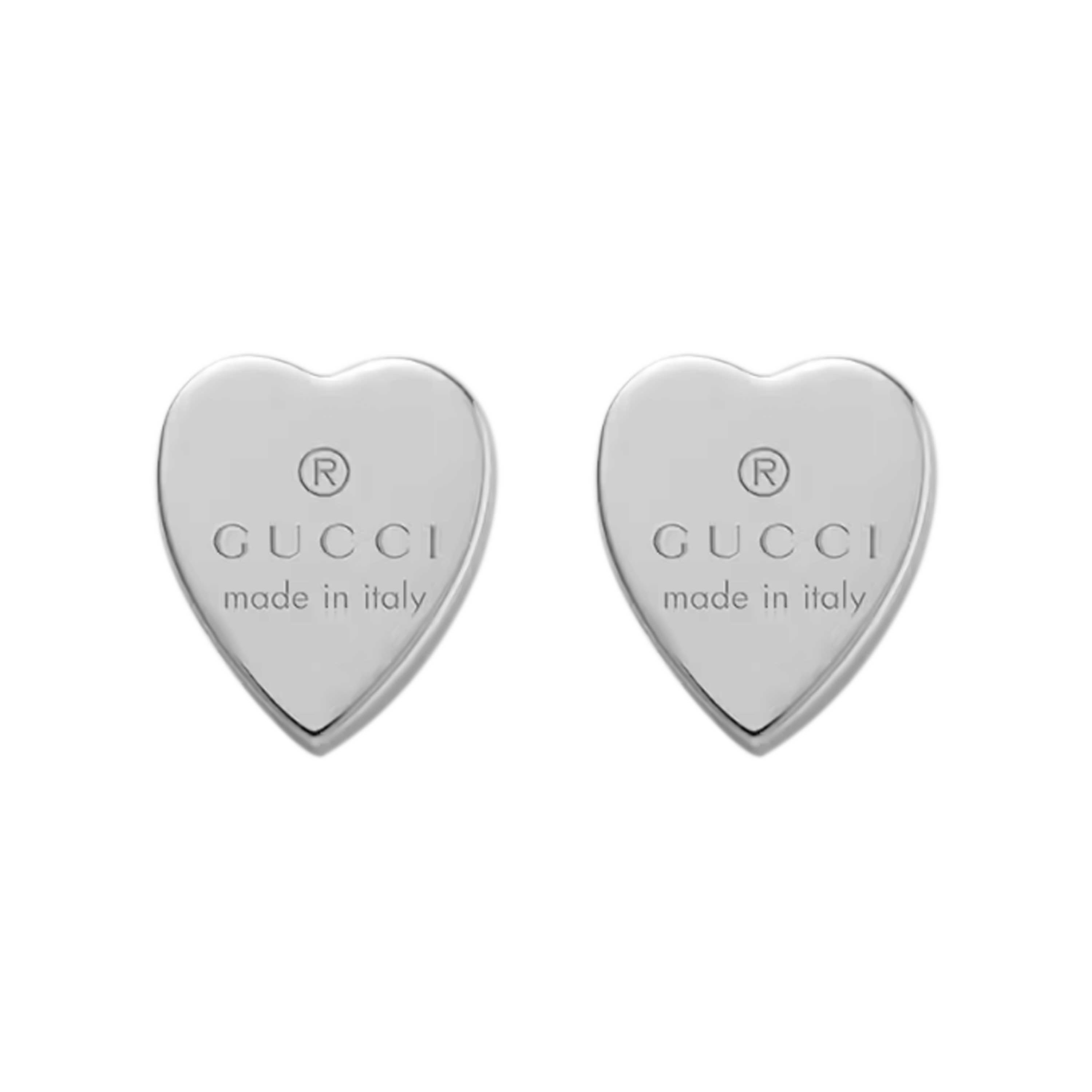 Gucci Heart Sterling Silver Earrings Women earrings 223990-J8400-8106 Box+Shopping Bag-Dust Bag+Box+Shopping Bag