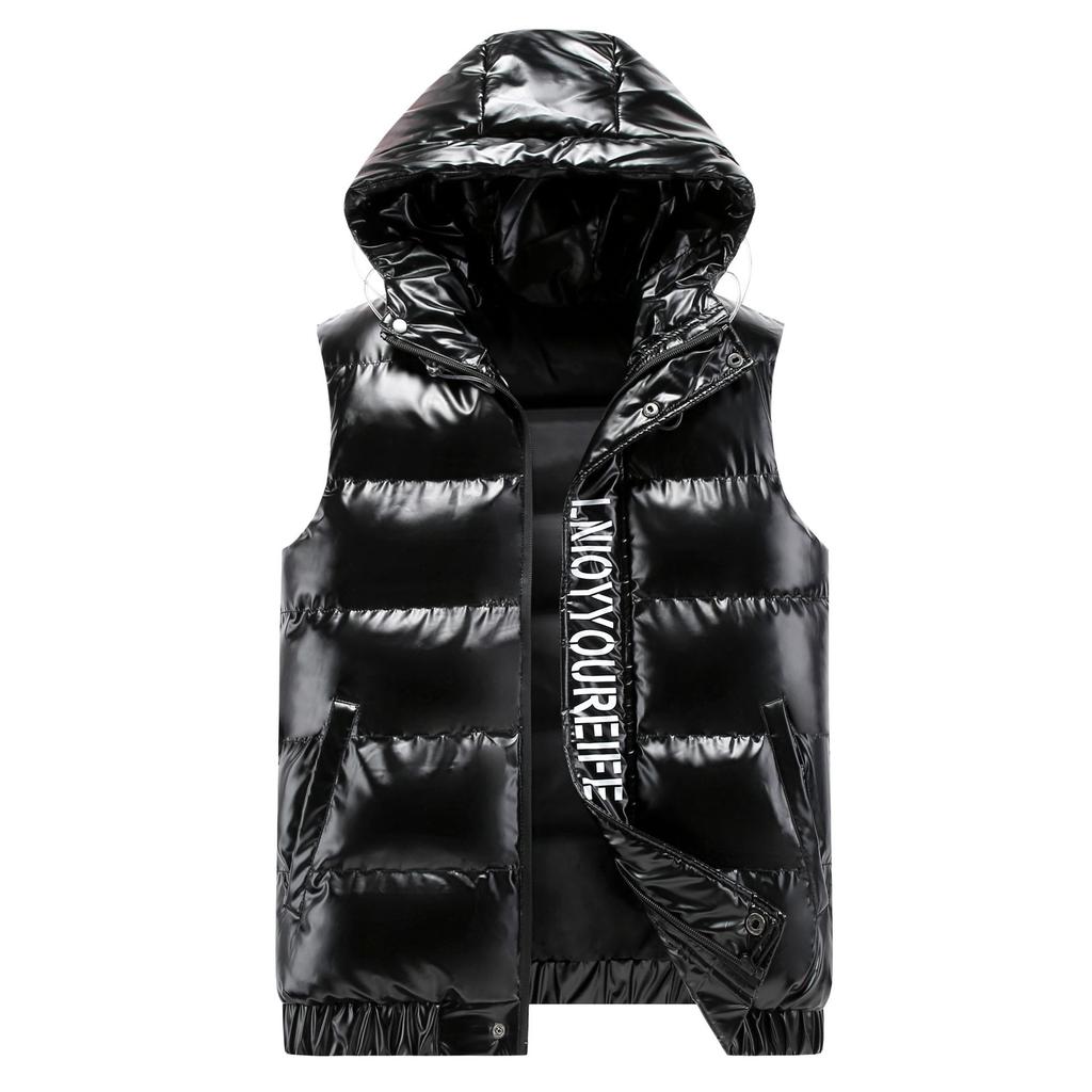 Vest Men's Autumn and Winter Outerwear Bright Waistcoat Trendy Handsome Brand Cotton Vest Vest Casual Jacket
