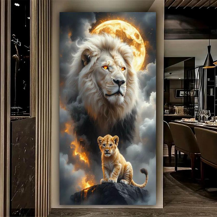 Lion Owl Wolf Large Size Diamond Painting New Collection Wild Animals Diy Full Drill Rhinestone Embroidery Mosaic Cross Stitch Kits