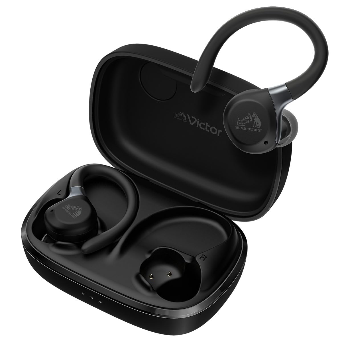 

JVC Kenwood Victor Wireless Bluetooth Noise Ear with Waterproof and Dustproof Up to 40 Hours of Black HA-EC77T-B Earbuds, 5.4, Cancelling, Hooks,